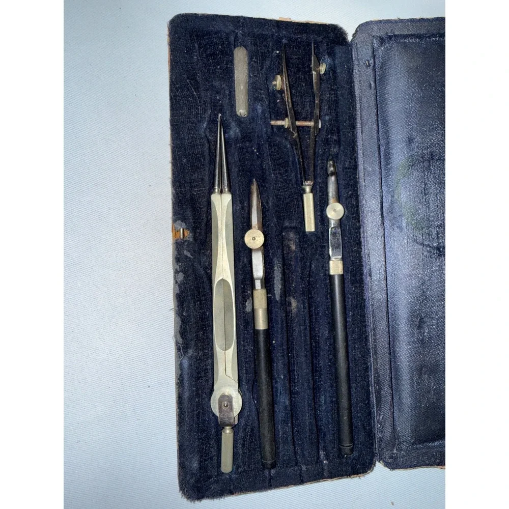 Vintage A Lietz Co Drafting Tool Set‎ Germany Compass Ruling Pen Architect Case